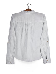 Cămașă Hollister alb-gri in dungi fine – XS – Femei - imagine 3