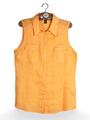 Cămașă H&M portocaliu din in – XL – Femei - imagine 1