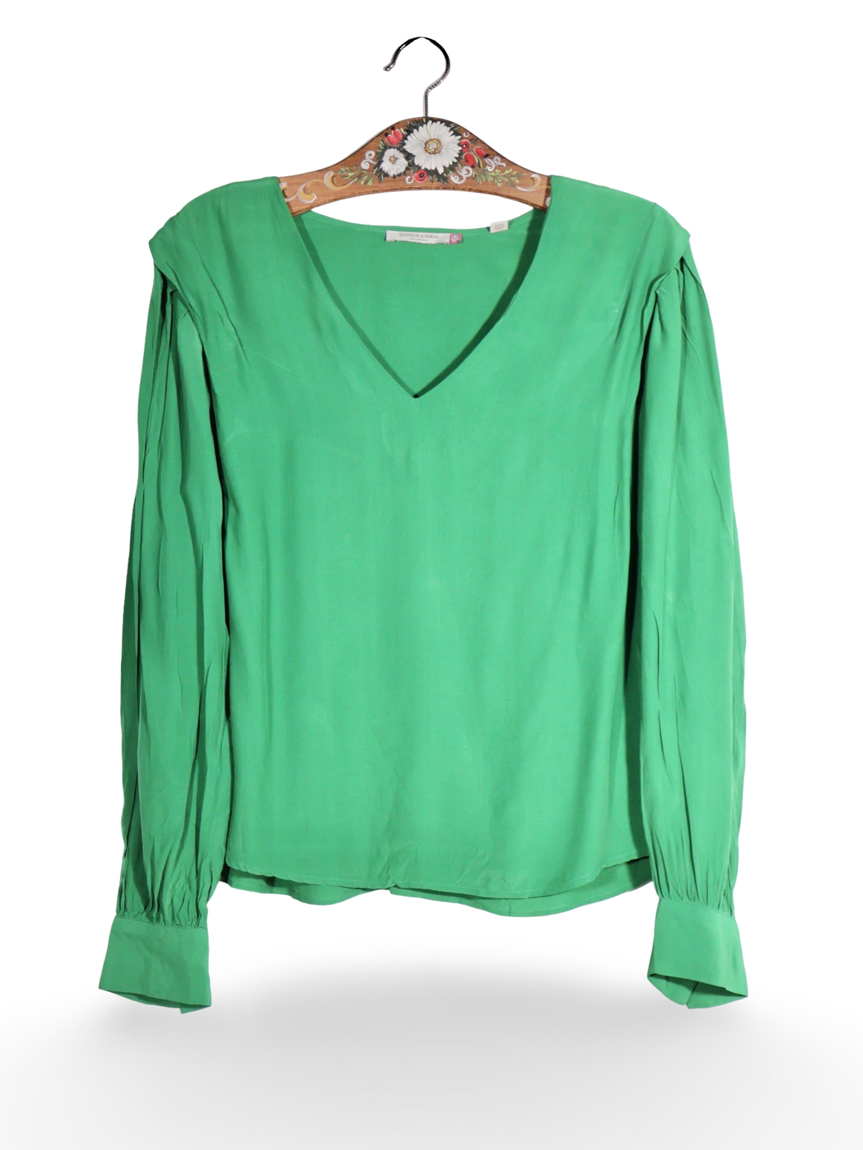 Bluză Scotch&Soda verde cu maneci bufante – M – Femei - imagine 1