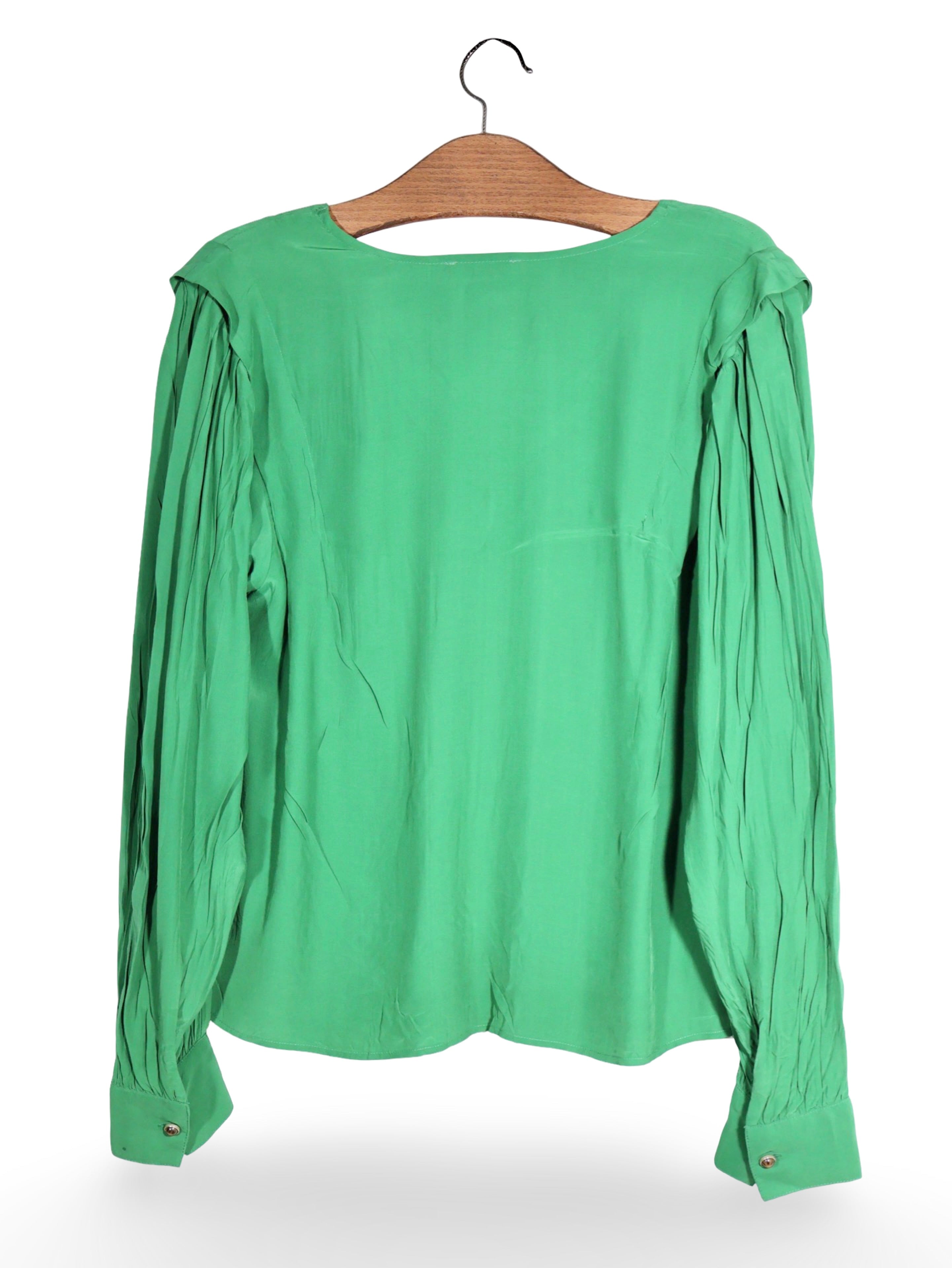 Bluză Scotch&Soda verde cu maneci bufante – M – Femei - imagine 3