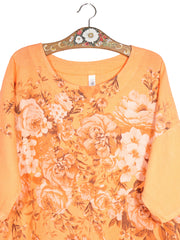 Rochie Premium portocaliu mărime XXL detaliu material și croială second-hand premium