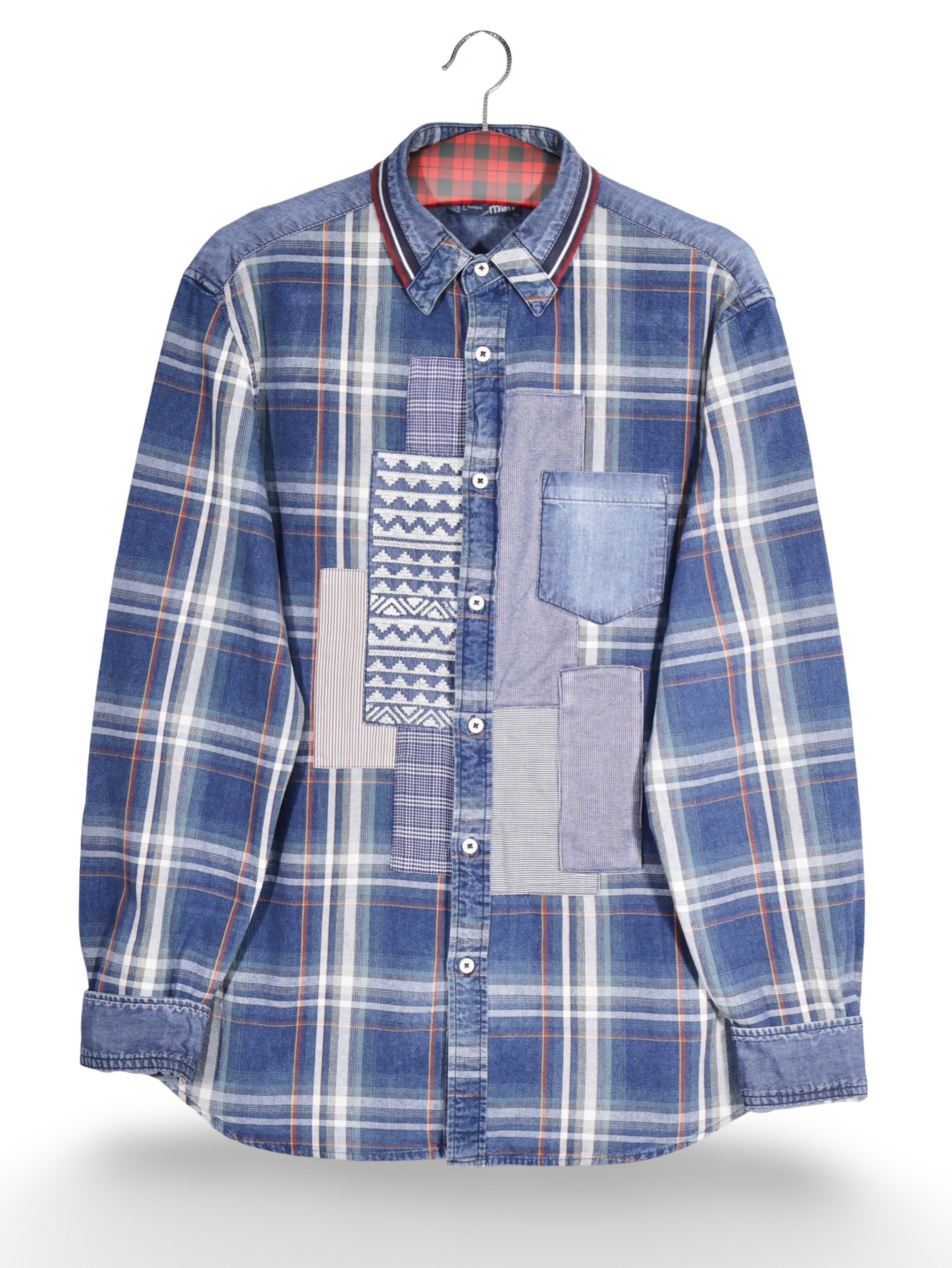 Cămașă Desigual cu patchwork si carouri – L – Bărbați - imagine 1