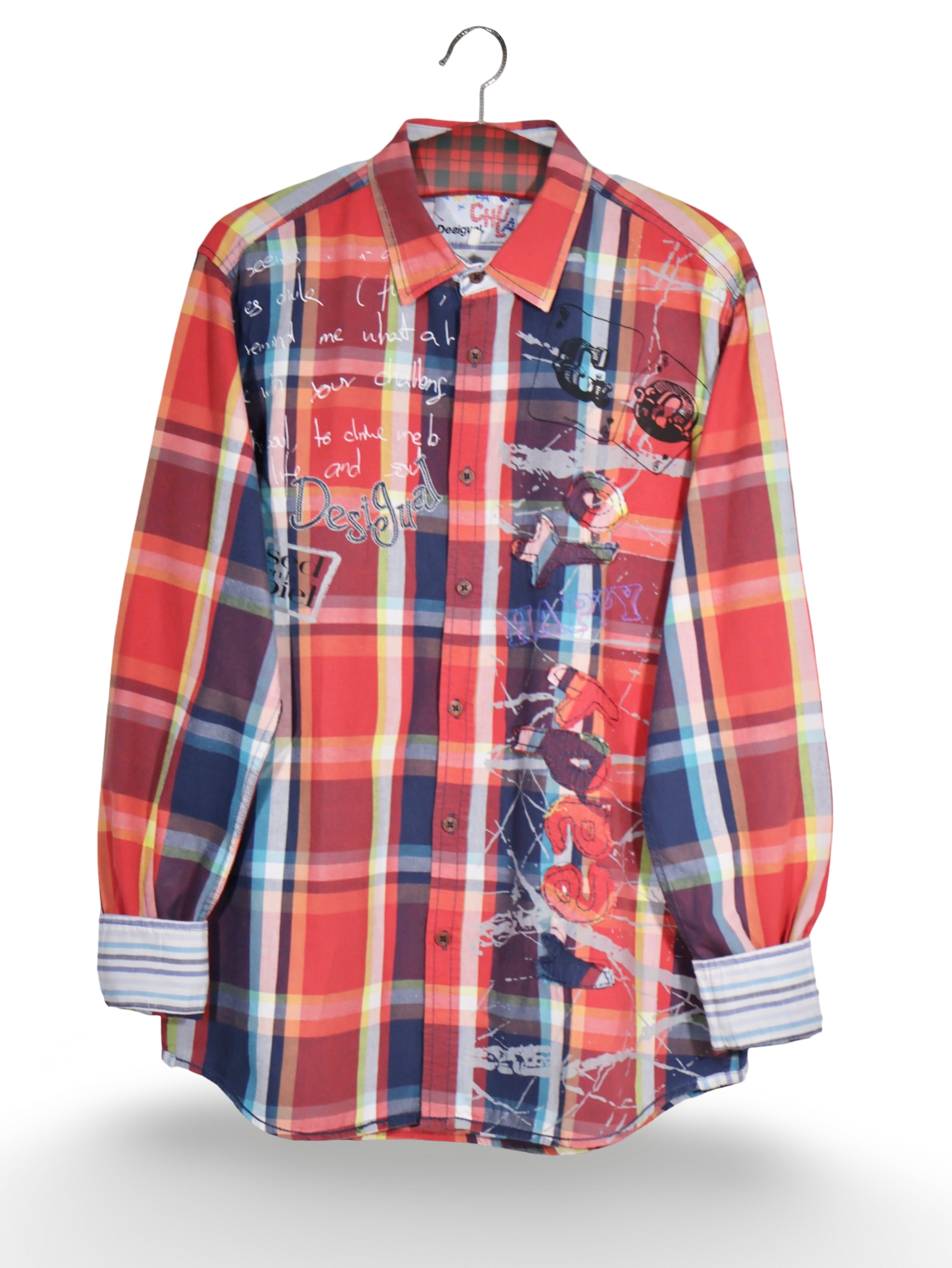 Cămașă Desigual multicolor cu imprimeu grafic – L – Bărbați - imagine 1