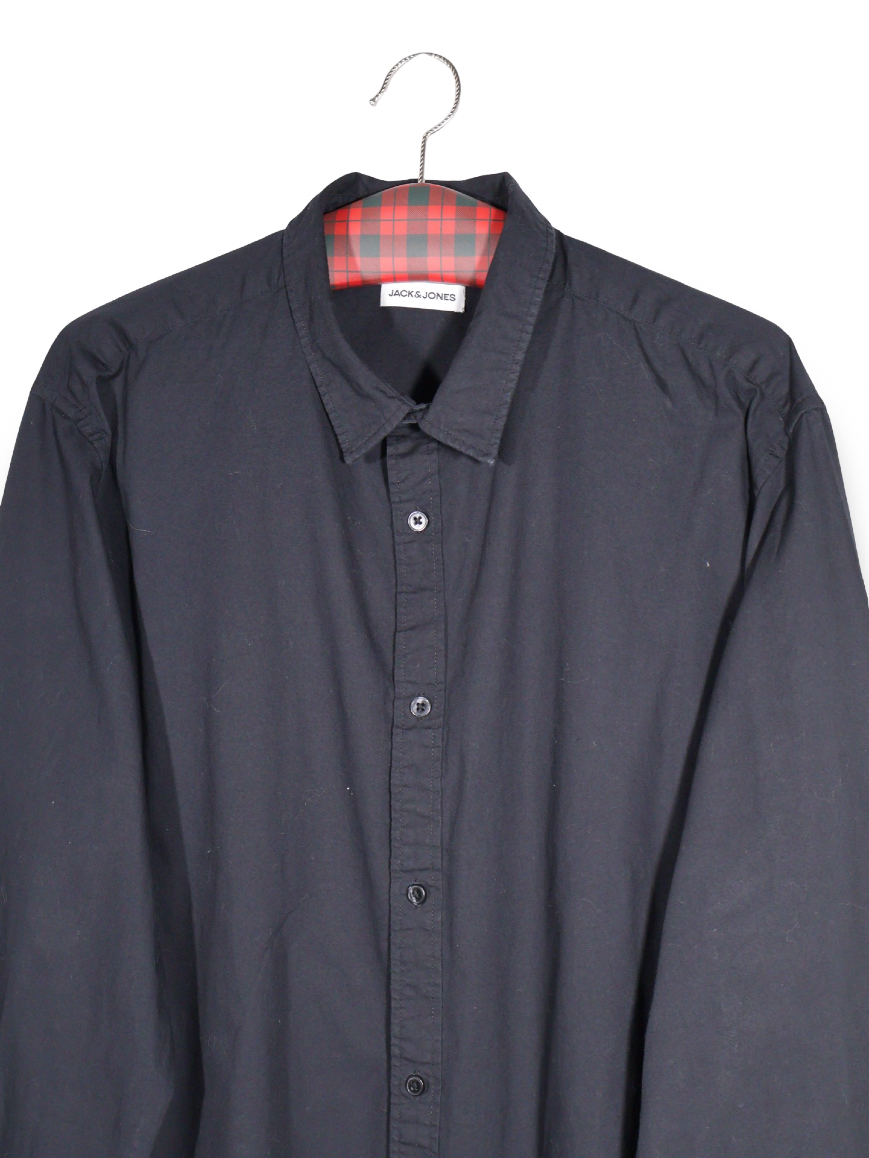 Cămașă JACK&JONES negru cu detalii caroiate – XXL – Bărbați - imagine 2