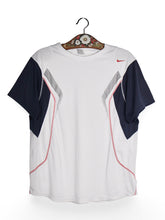 Tricou NIKE alb cu detalii bleumarin – M – Femei - imagine 1