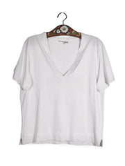 Tricou Premium alb cu decolteu în V – L – Femei - imagine 1
