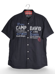 Cămașă Camp David neagra cu imprimeu grafic – M – Bărbați - imagine 1