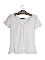 Tricou Max Mara alb cu decolteu amplu – M – Femei - imagine 1