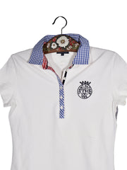 Tricou Tommy Hilfiger alb cu guler în carouri – M – Femei - imagine 2