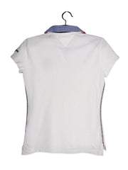 Tricou Tommy Hilfiger alb cu guler în carouri – M – Femei - imagine 3