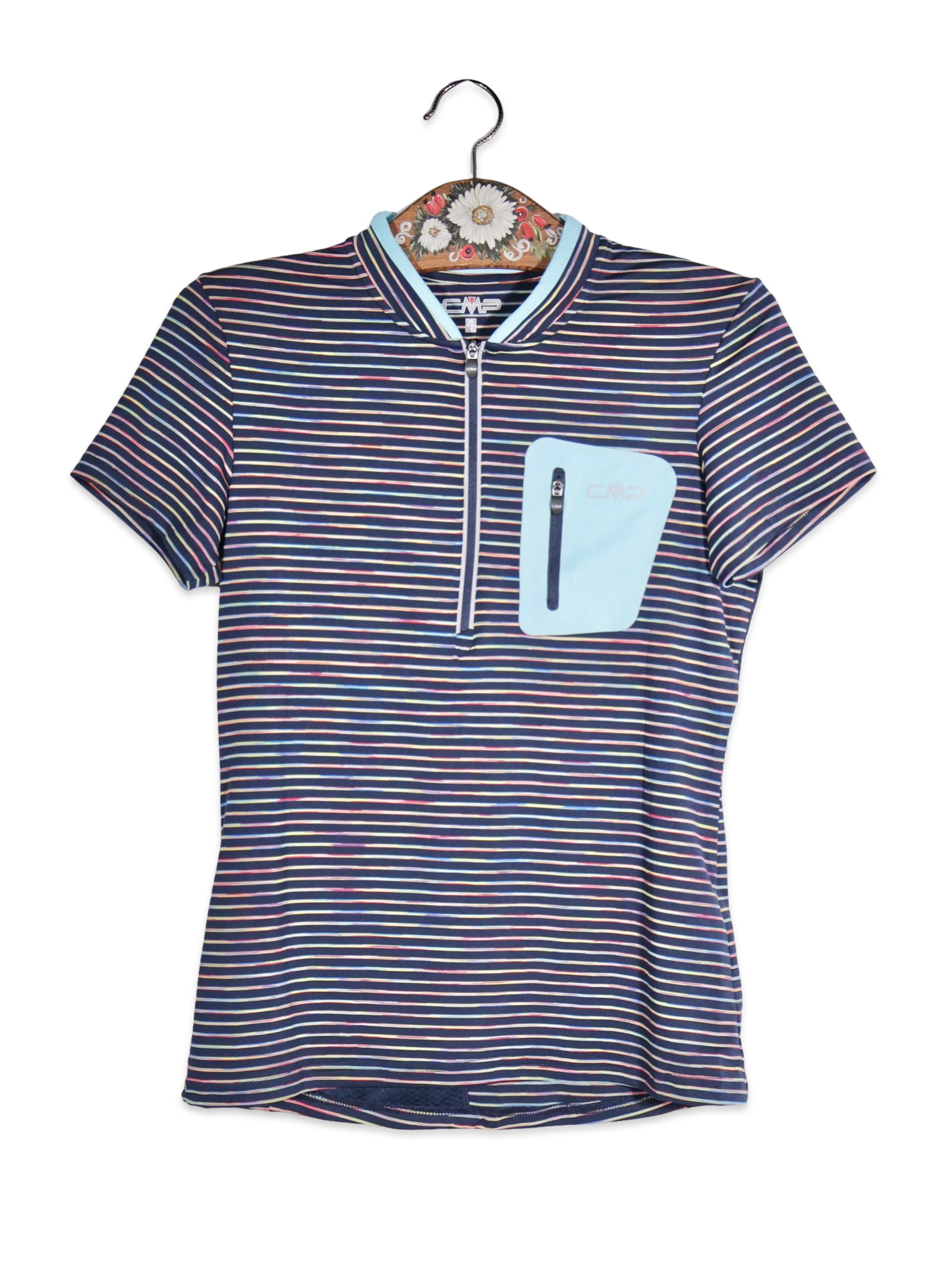 Tricou CMP cu dungi fine multicolore – XS – Femei - imagine 1