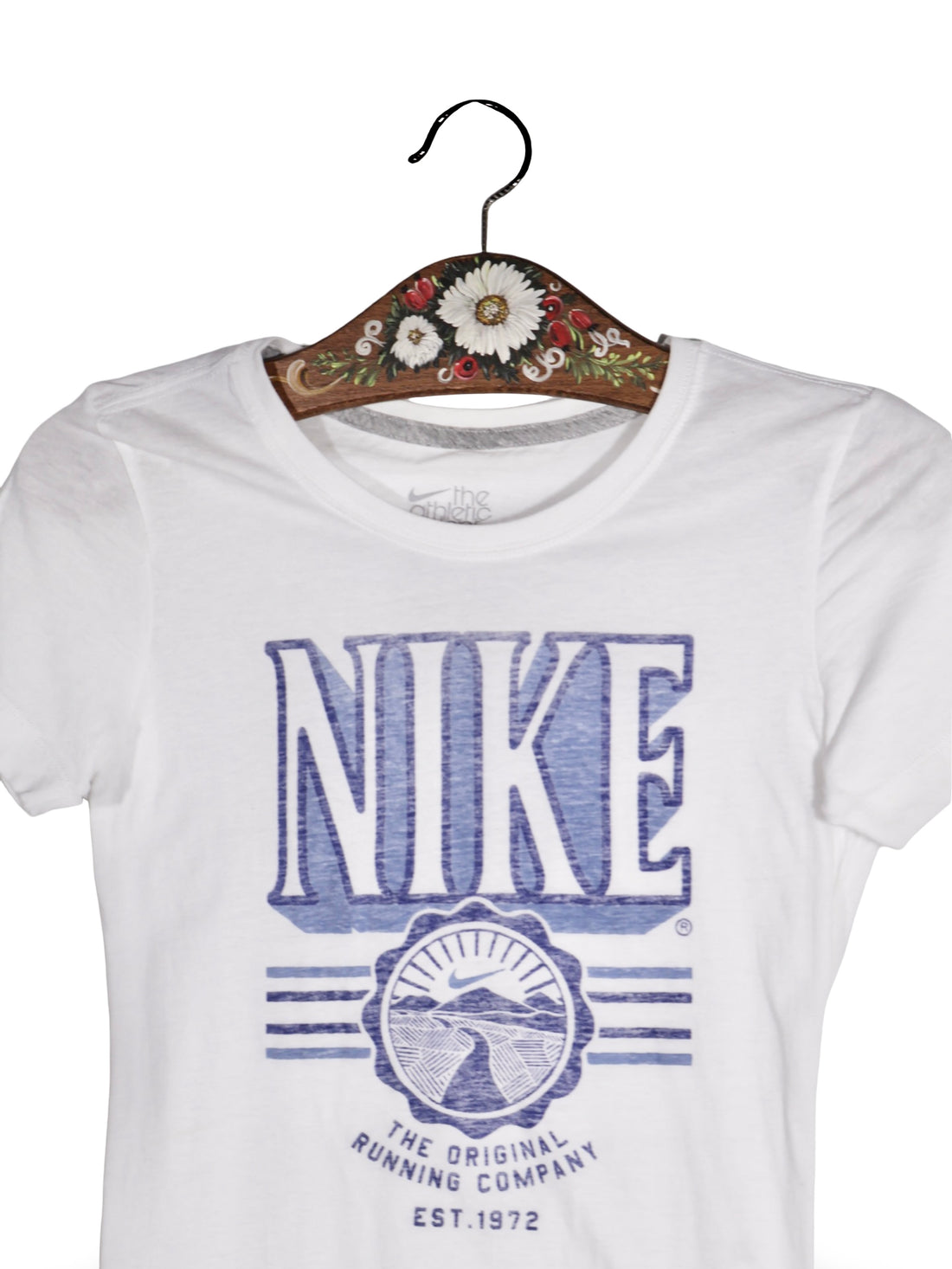Tricou NIKE alb cu imprimeu retro sport – XS – Femei - imagine 2