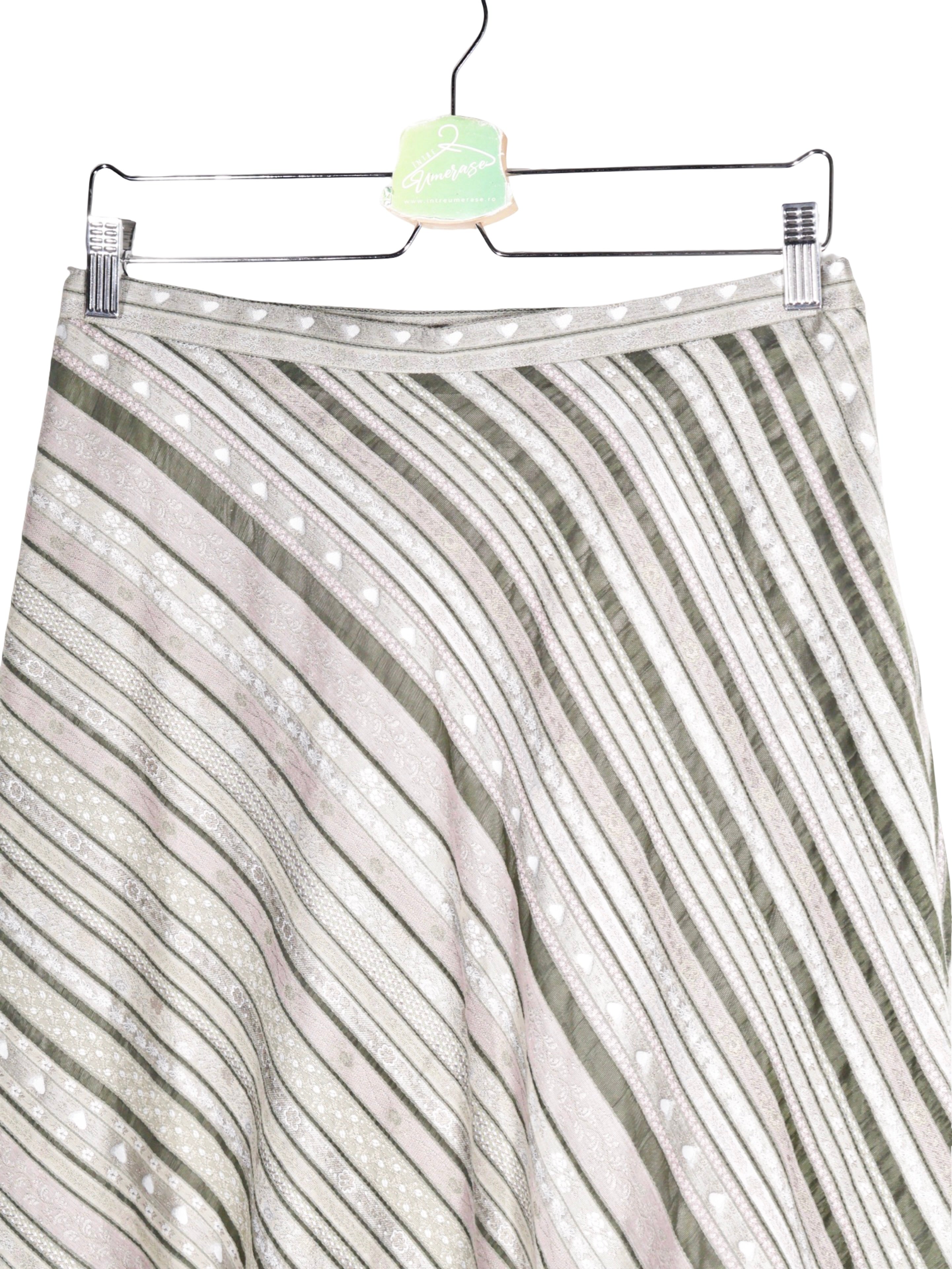 Fustă Vintage cu imprimeu geometric in dungi – M – Femei - imagine 2