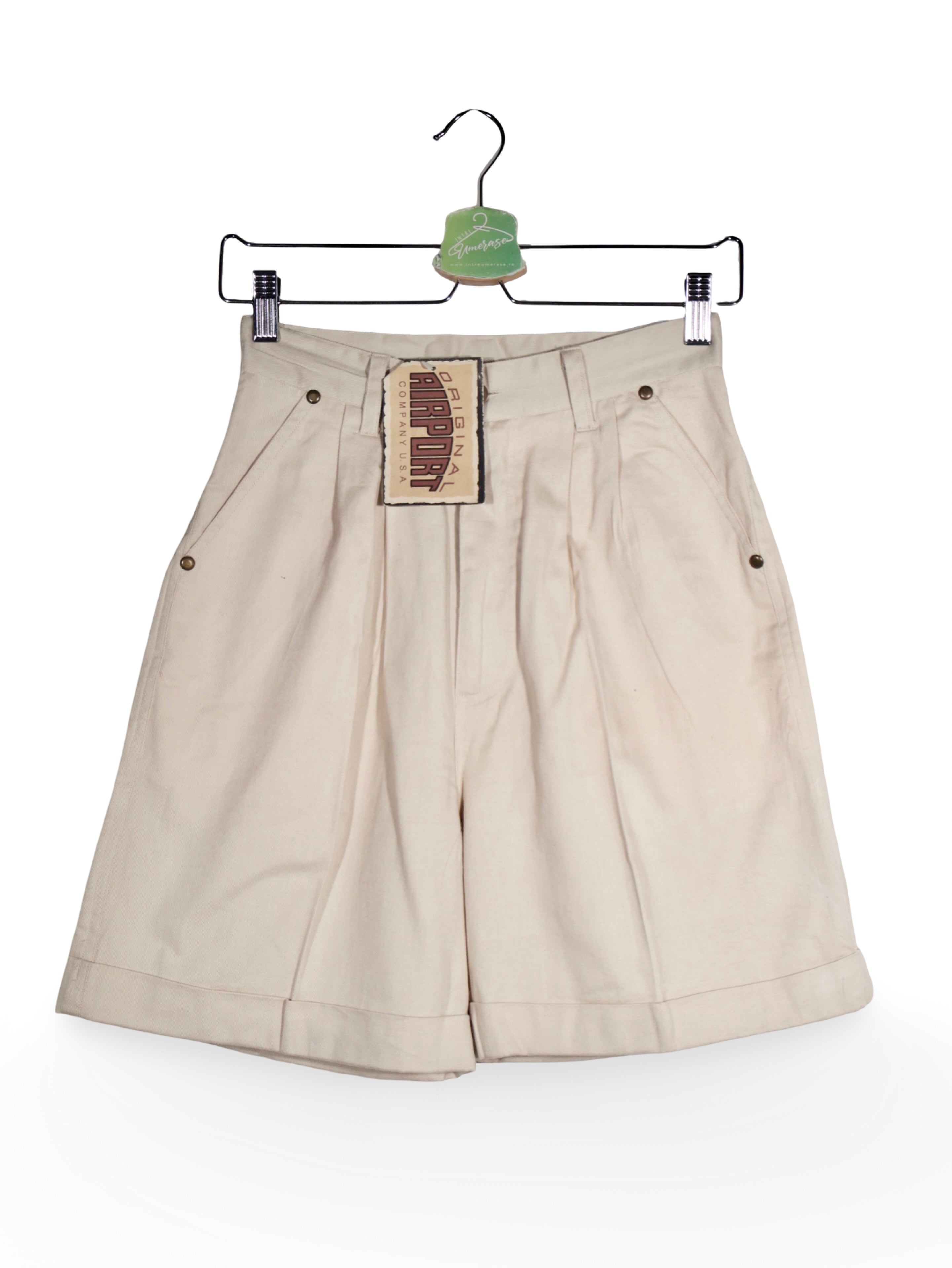 Pantaloni Vintage crem cu croială amplă – S – Femei - imagine 2