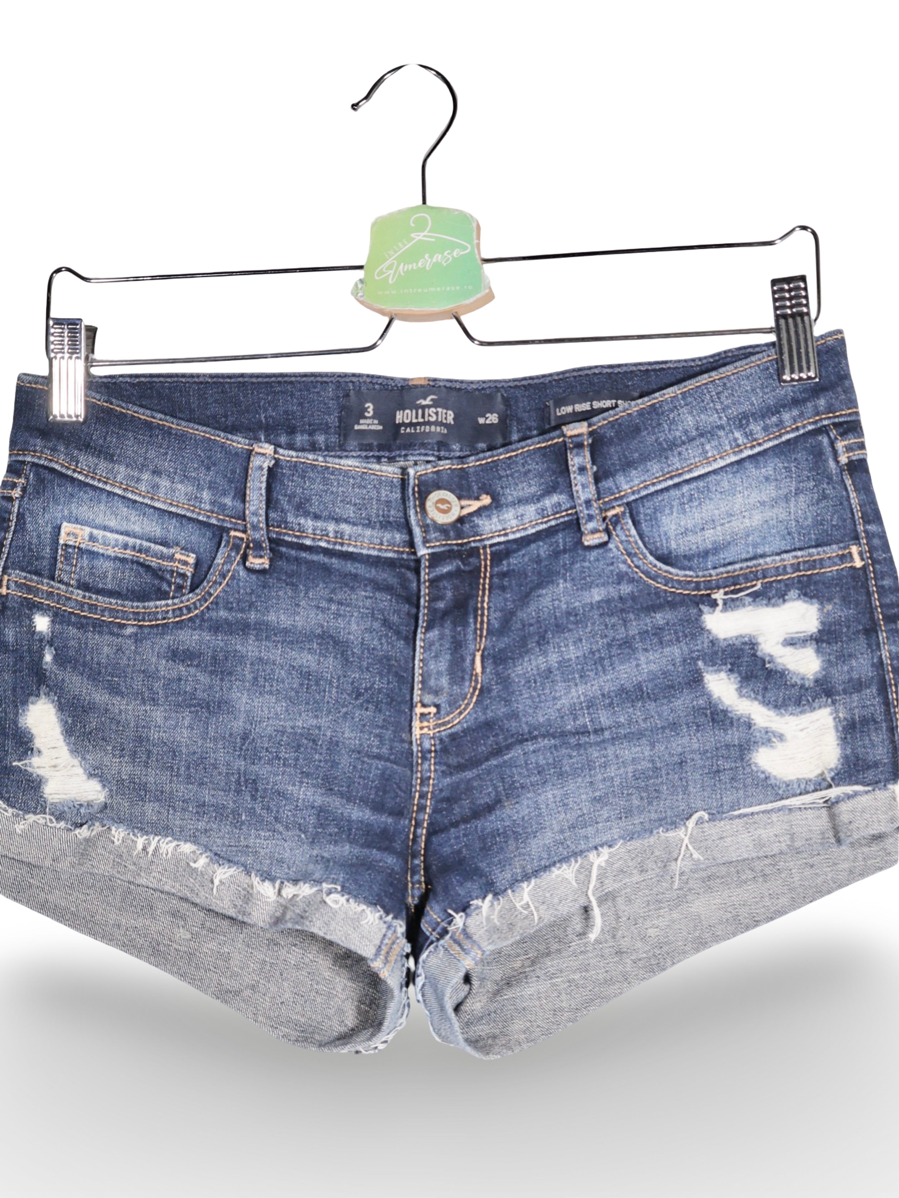 Blugi Hollister albastru cu aspect uzat – S – Femei - imagine 2