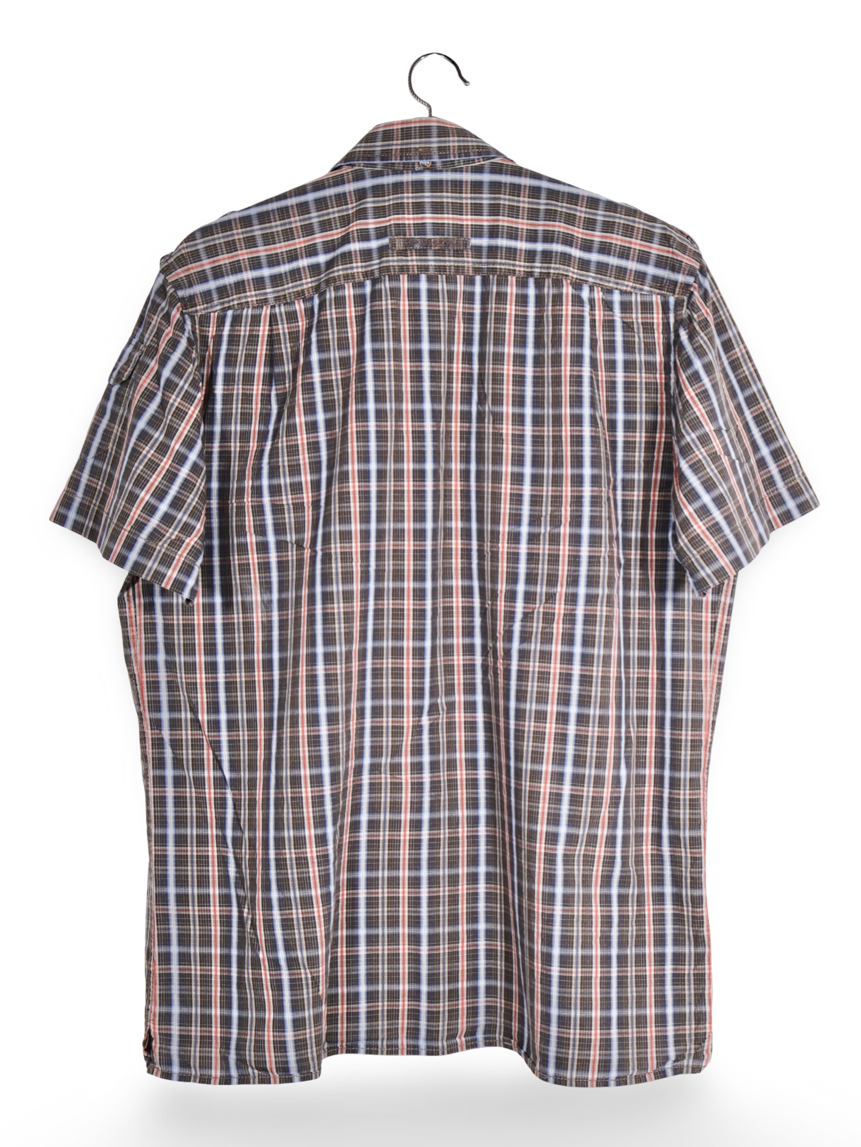 Cămașă Camel carouri multicolore cu buzunare duble – L – Bărbați - imagine 3