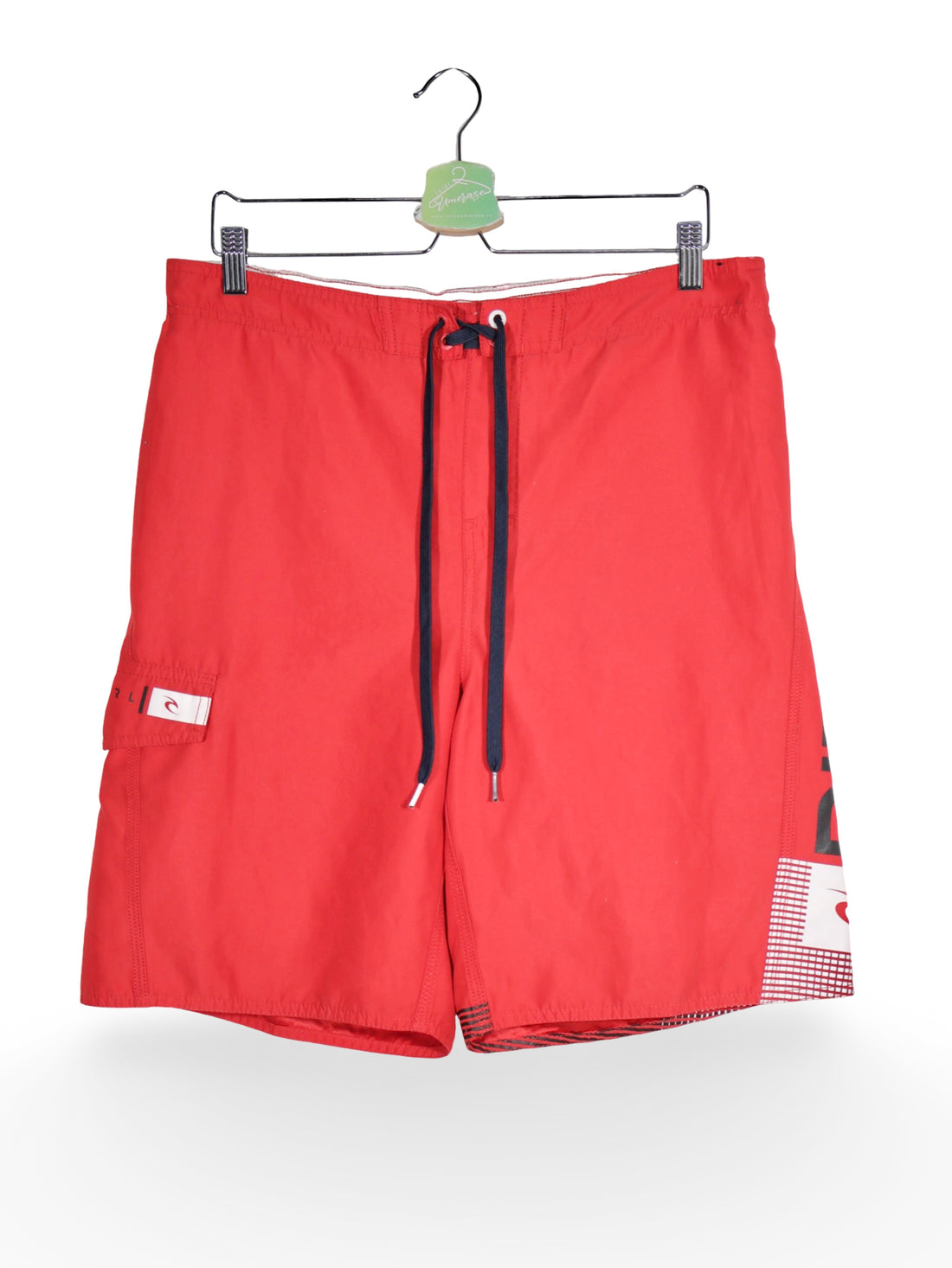 Pantaloni scurți - Premium rosii sport din poliester – M – Bărbați - fata