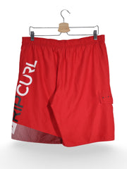 Pantaloni scurți - Premium rosii sport din poliester – M – Bărbați - spate