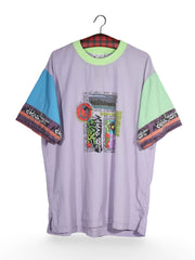 Tricou adidas lila cu imprimeu grafic multicolor – L – Bărbați - imagine 1
