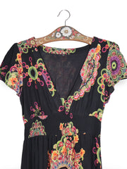 Rochie - Desigual neagră multicoloră cu imprimeu ornamental – XXL – Femei - detaliu