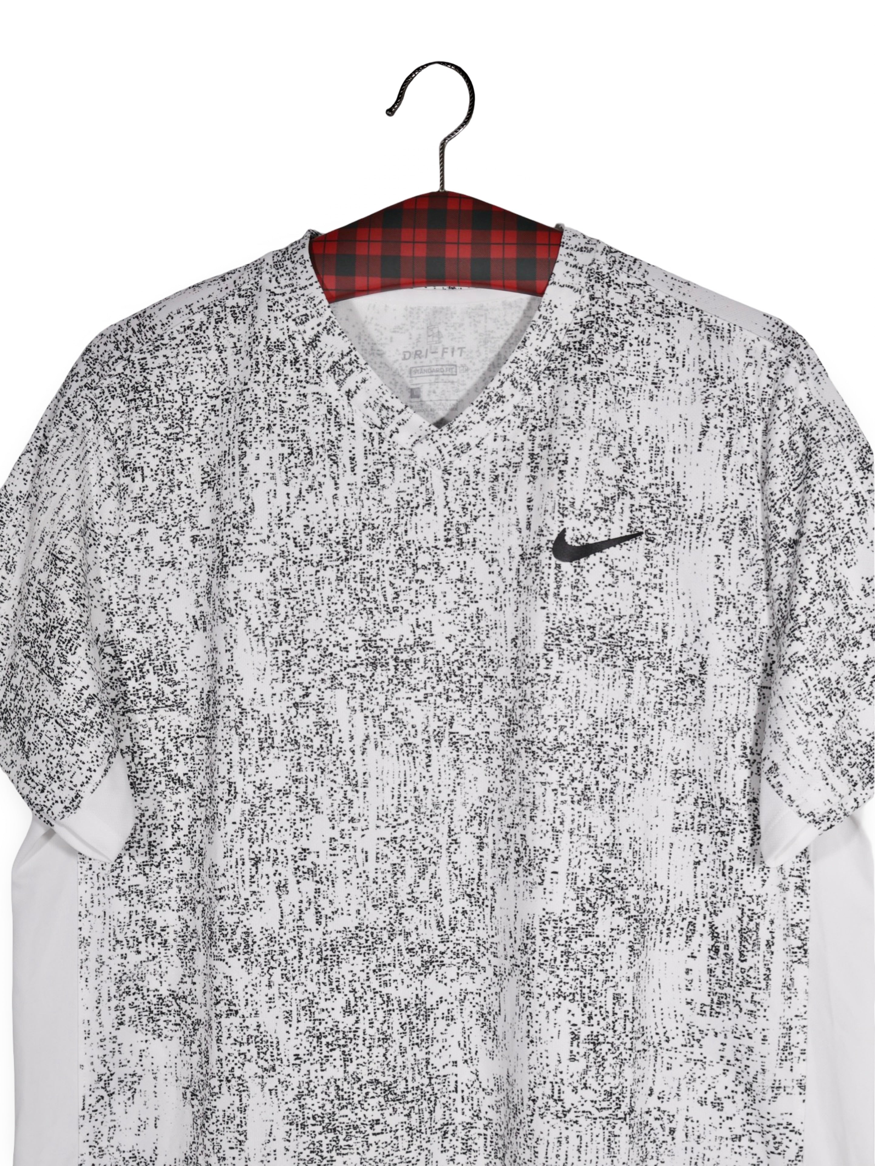 Tricou NIKE alb cu print efect marmorat – L – Bărbați - imagine 2