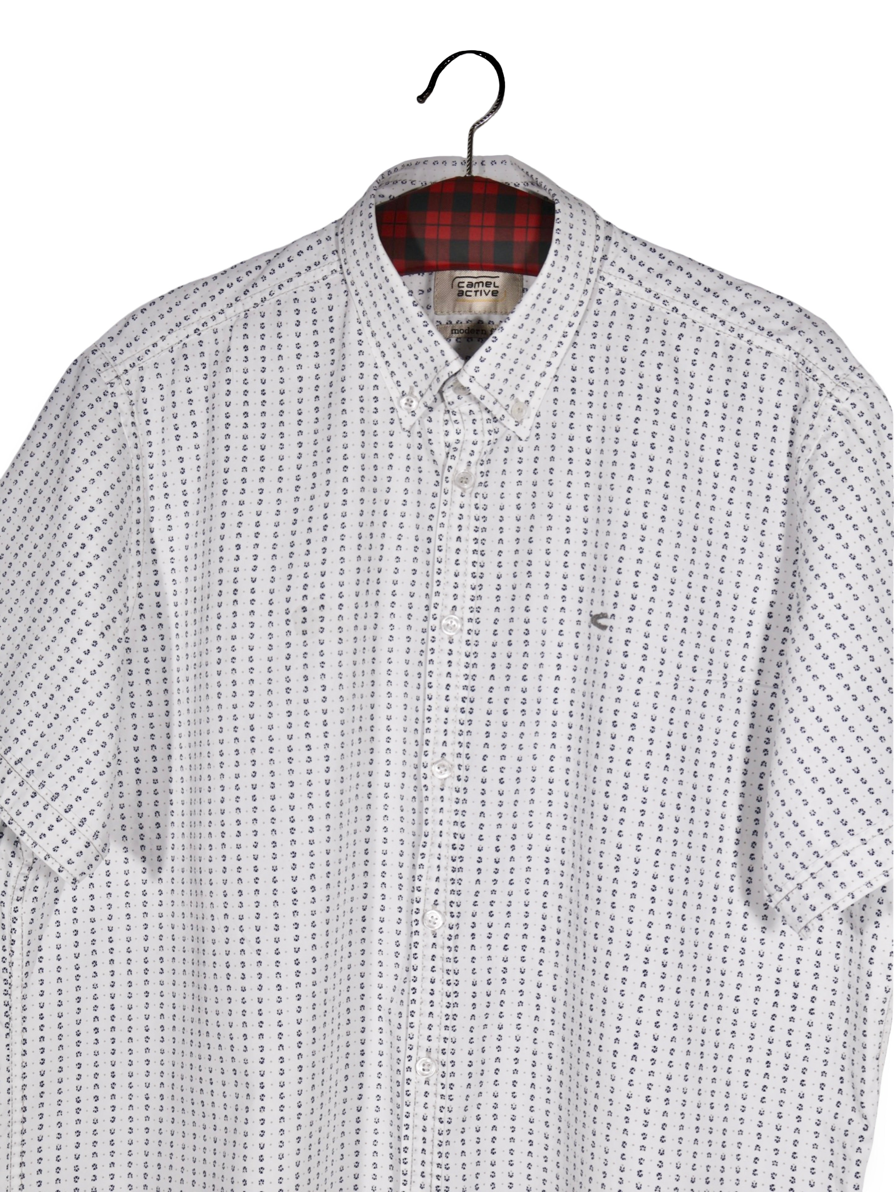 Cămașă Camel alb cu imprimeu geometric fin – XL – Bărbați - imagine 2