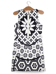 Rochie Desigual alb, negru mărime S vedere din spate second-hand premium