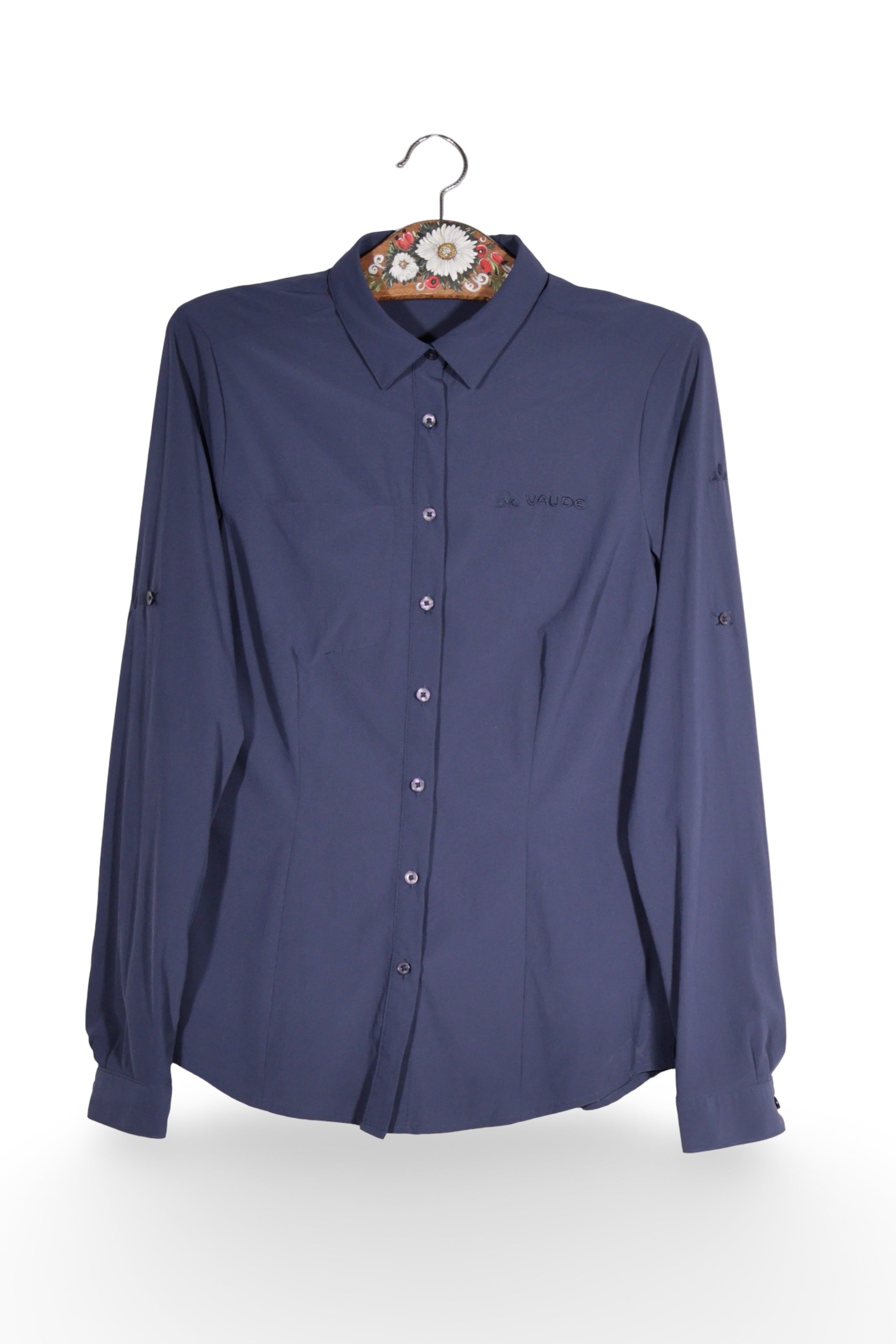 Cămașă - Vaude cămașă bleumarin cu croială lejeră – XS – Femei - fata