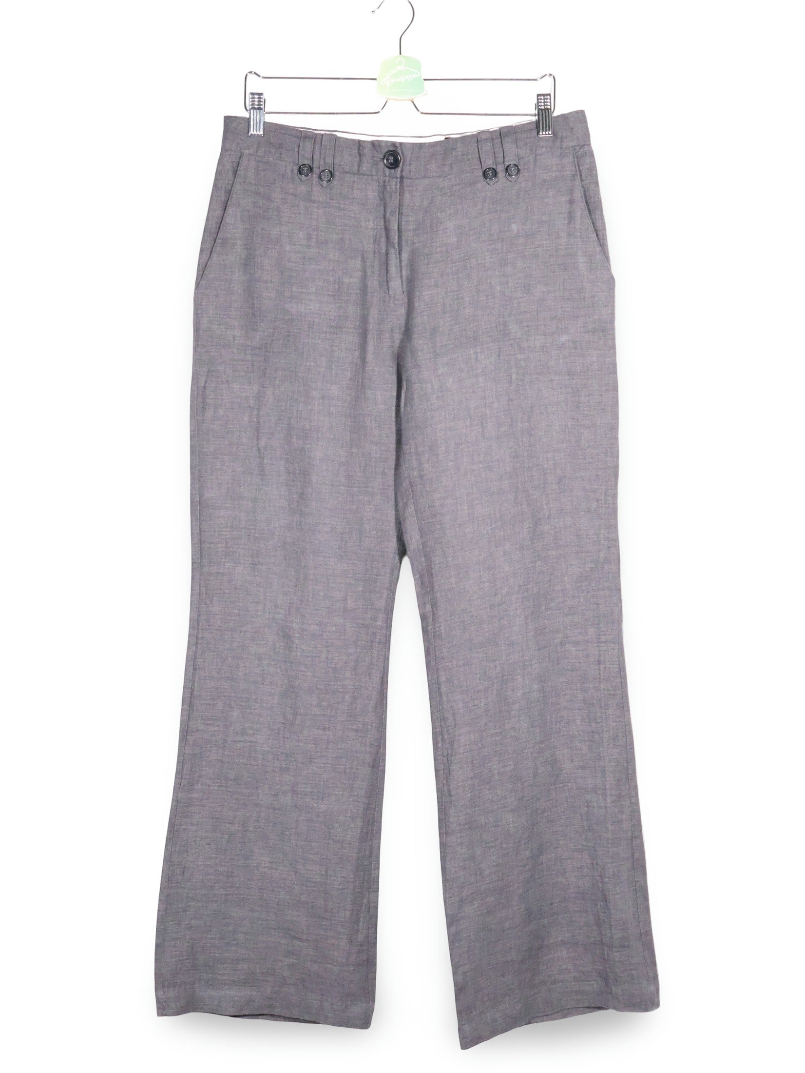 Pantaloni H&M gri mărime L vedere din față second-hand premium