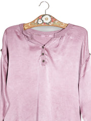 Bluza iSilk mov prăfuit mărime S detaliu material și croială second-hand premium