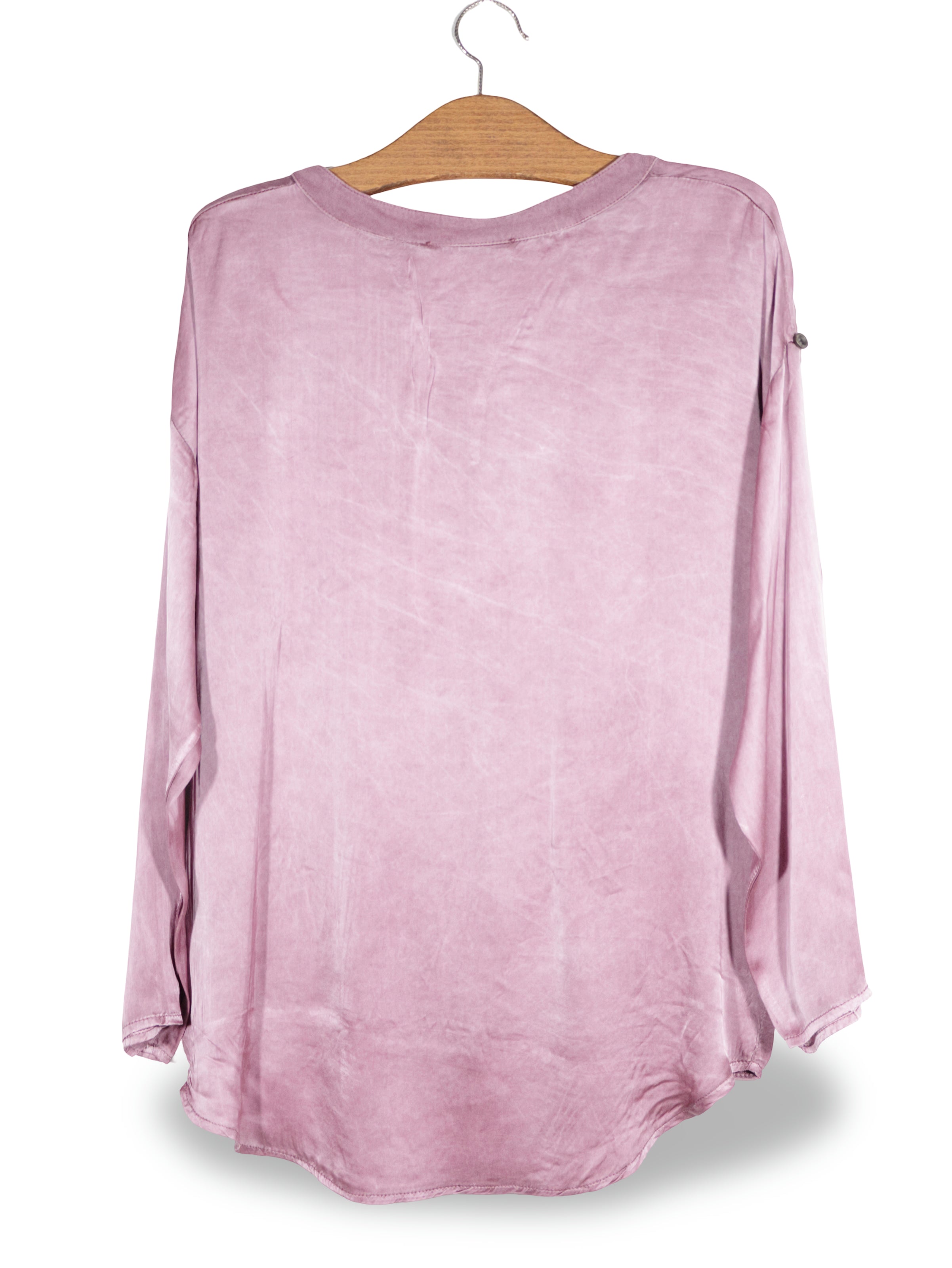 Bluza iSilk mov prăfuit mărime S vedere din spate second-hand premium