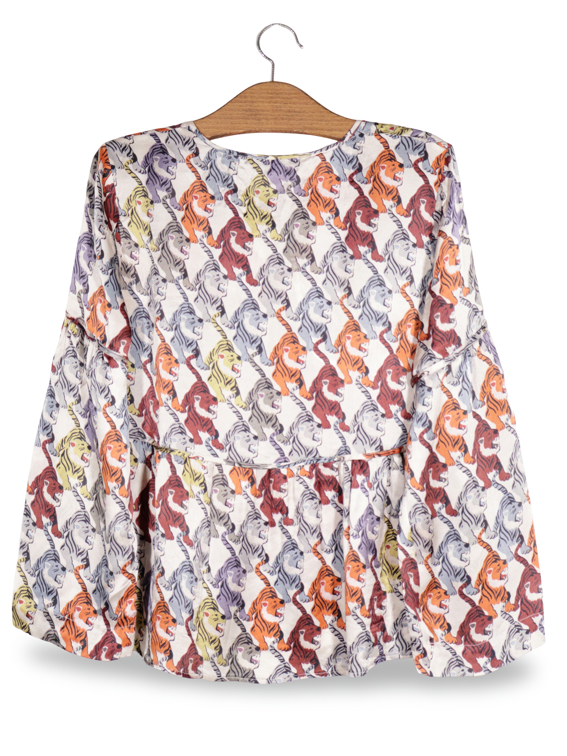 Bluza Luisa Cerano multicolor pe fond deschis mărime M vedere din spate second-hand premium