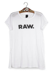 Tricou G-STAR RAW alb mărime M vedere din față second-hand premium