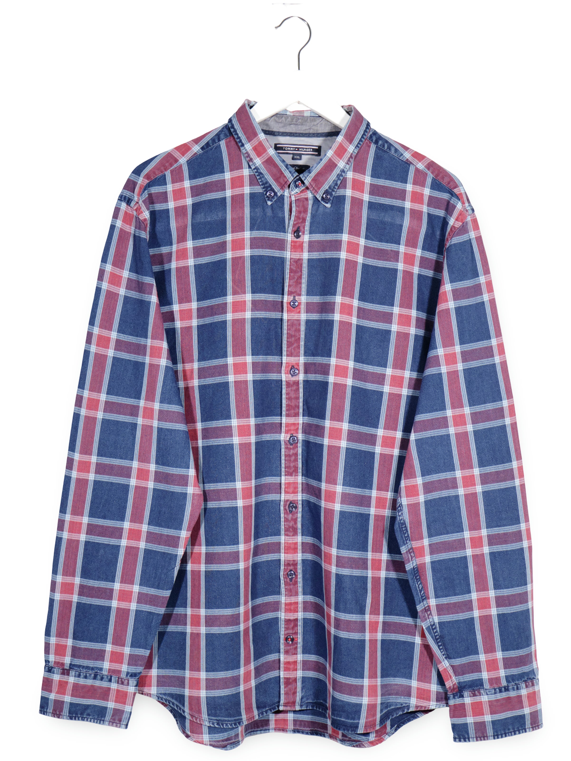 Camasa Tommy Hilfiger albastru, rosu, alb mărime XXL vedere din față second-hand premium