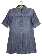 Rochie Bogner Jeans albastru denim mărime S vedere din față second-hand premium