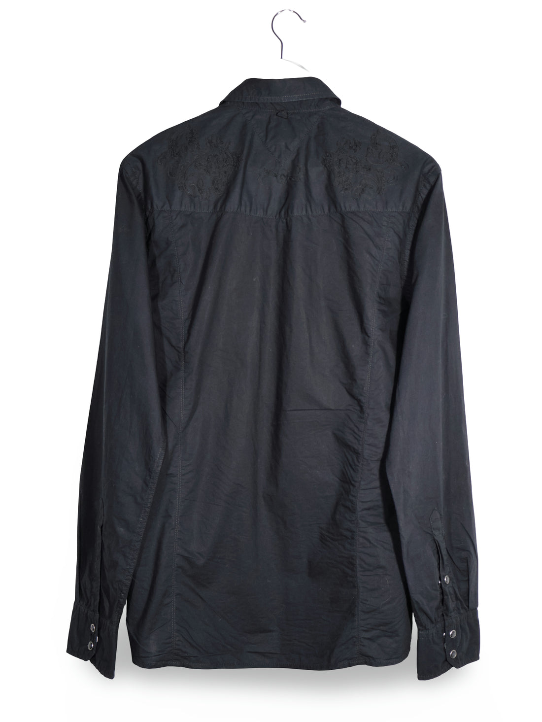 Camasa Tommy Hilfiger Denim negru mărime L vedere din spate second-hand premium