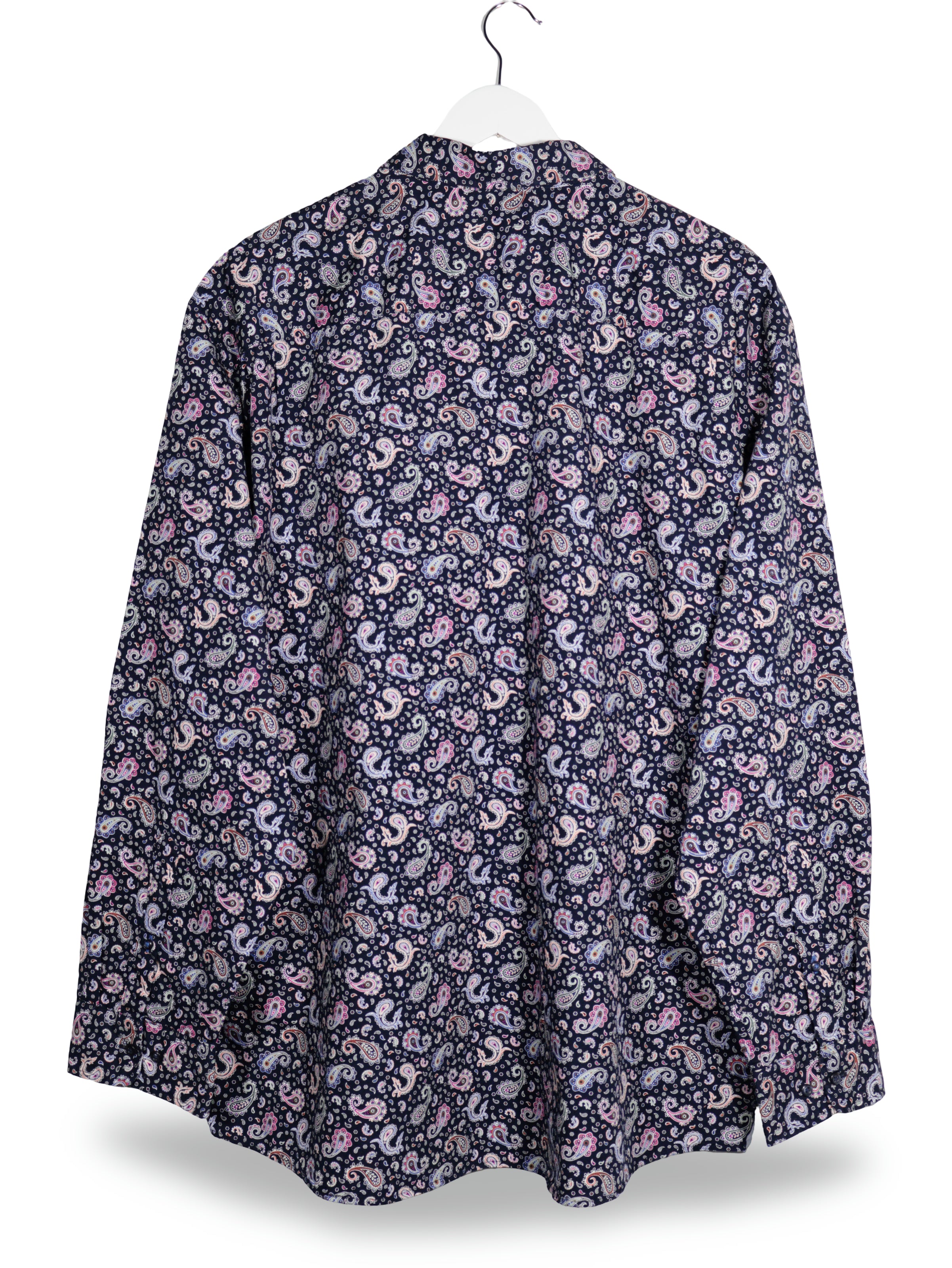 Camasa Christian Berg bleumarin cu imprimeu paisley multicolor mărime 3XL vedere din spate second-hand premium
