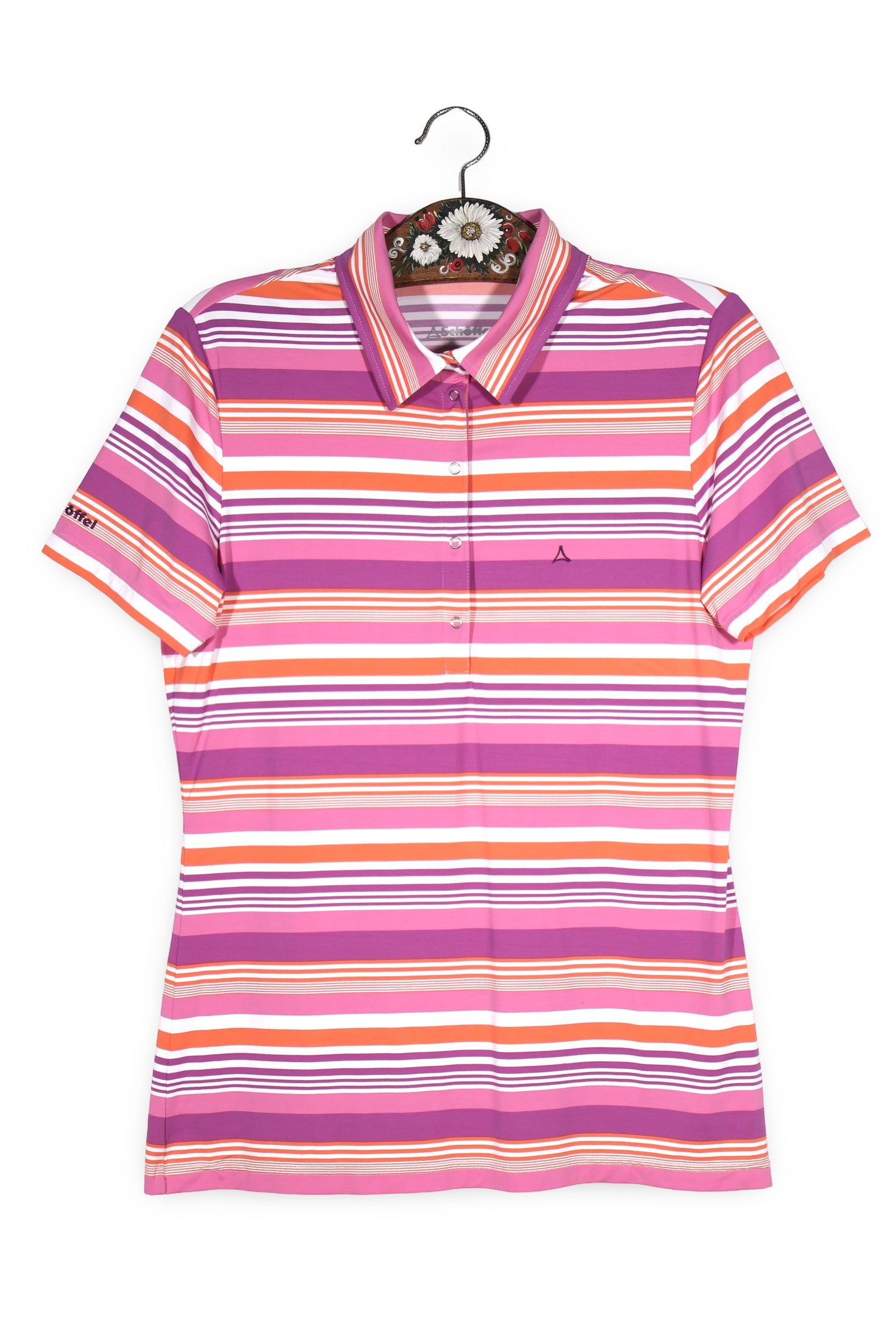 Tricou Schoffel roz, mov, alb, orange mărime L vedere din față second-hand premium