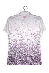Tricou PUMA alb cu imprimeu mov mărime M vedere din spate second-hand premium