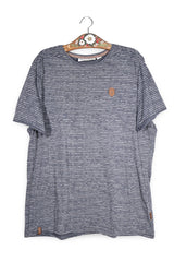 Tricou Naketano gri închis cu dungi albe mărime 3XL vedere din față second-hand premium