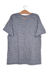 Tricou Naketano gri închis cu dungi albe mărime 3XL vedere din spate second-hand premium