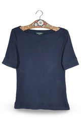 Tricou Lauren Ralph Lauren bleumarin mărime M vedere din față second-hand premium