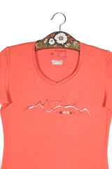 Tricou Mammut coral mărime XS detaliu material și croială second-hand premium