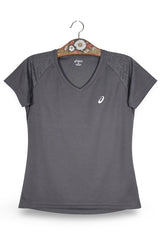 Tricou Asics gri mărime M vedere din față second-hand premium