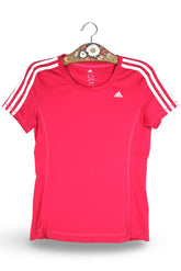 Tricou adidas roz fuchsia mărime S vedere din față second-hand premium