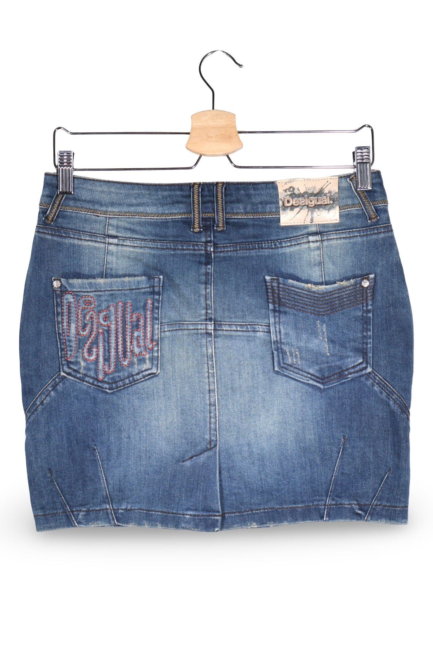 Fusta Desigual albastru mărime M vedere din spate second-hand premium