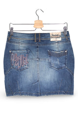 Fusta Desigual albastru mărime M vedere din spate second-hand premium
