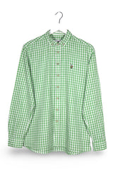 Camasa U.S. Polo Assn verde și alb mărime M vedere din față second-hand premium