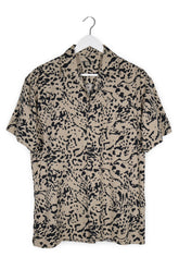 Camasa Jack&Jones bej cu imprimeu negru mărime S vedere din față second-hand premium