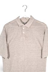 Tricou MANÙFACTUM bej melanj mărime L detaliu material și croială second-hand premium